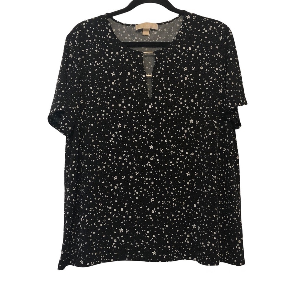 Michael Michael Kors Black & White Floral Patterned Blouse